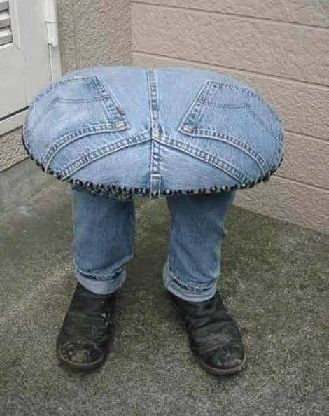 recycle jeans stool...to cute