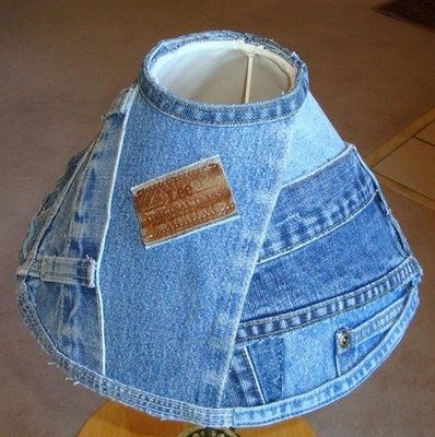 diy denim crafts | Upcycle some old jeans and Craft a Denim lampshade…