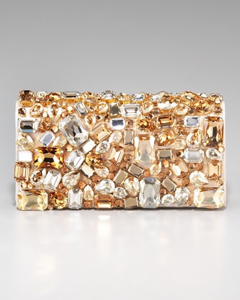 Prada Swarovski Crystal Stone Clutch via elodiebubble. Image via prada.com #Prada #Clutch #Swarovski