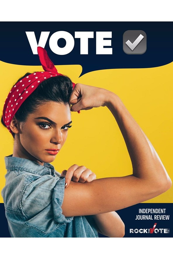Kendall Jenner Rock The Vote Campaign Poster Vogue 10Feb16 Kendall Jenner Twitter b 592x888