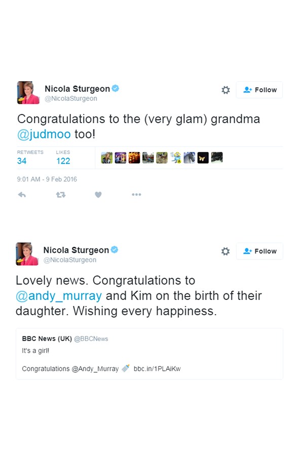 Nicola Sturgeon Andy Murray Baby Tweet Vogue 9Feb16 Nicola Sturgeon Twitter b 592x888