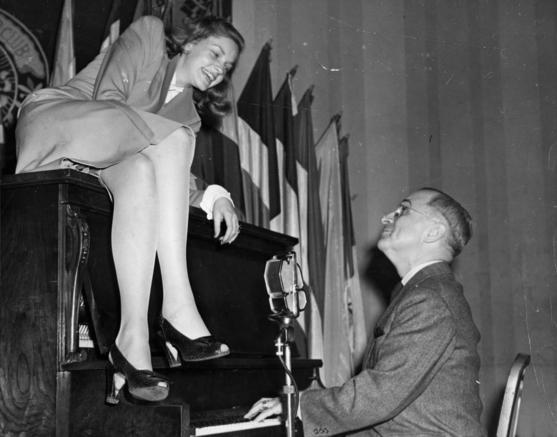 Lauren Bacall with Vice President Truman
