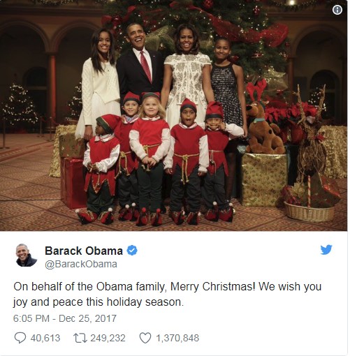 barack obama merry christmas photo
