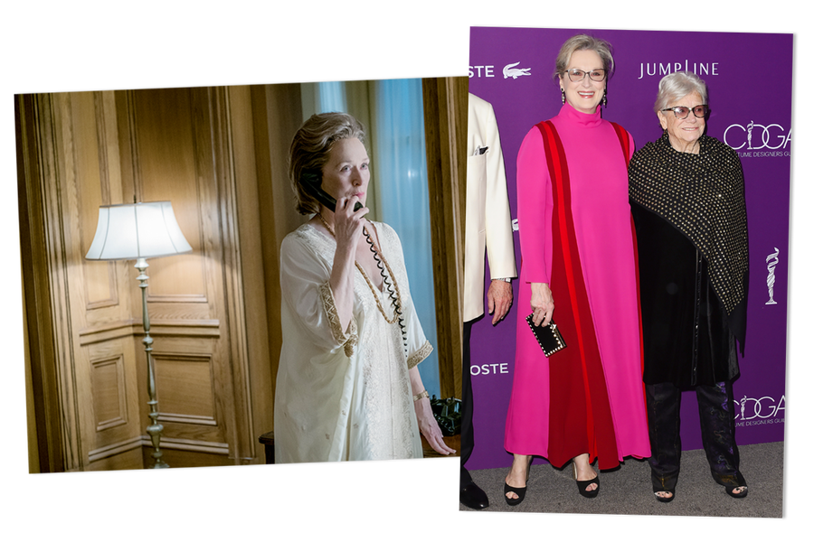 Meryl Streep and Ann Roth pose on the red carpet at the 19th Costume Designers Guild awards in February. 