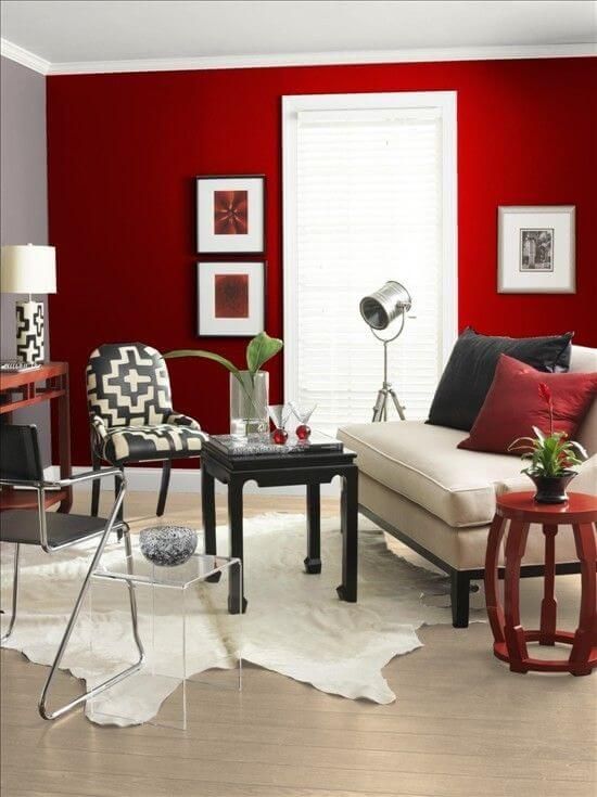 5 Colours Scientifically Proven to Change the Mood of Your Home [Infographic] Red-and-neutral-living-room