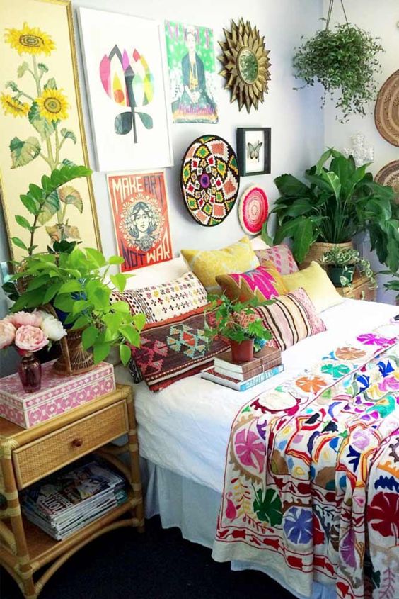 A fancy bohemian bedroom can help you to express your personality. Reach out to a hippie trapped inside you and create a special atmosphere in your bedroom which is not only creative and interesting, but also warm and cozy.