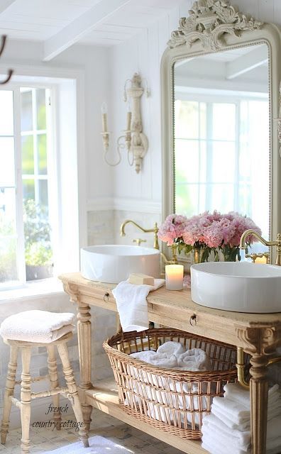 french country cottage bathroom renovation vanity - soâ¦