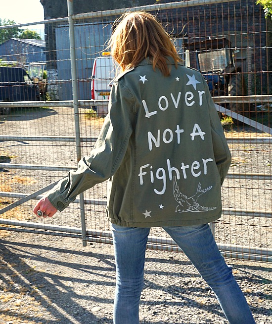 lover not a fighter custom military jacket me 1