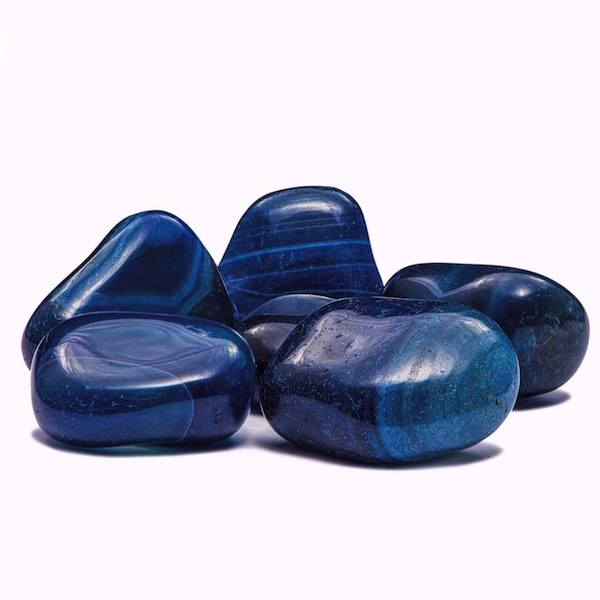blue agate tumbled stones