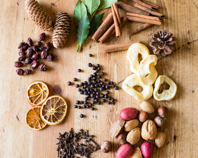 Potpourri might be the oldest scent game in town — but if ain't broke, right? Dried fruit paired with nuts and spices look classic in your favorite decorative bowl. Get the tutorial at Hello Natural » 