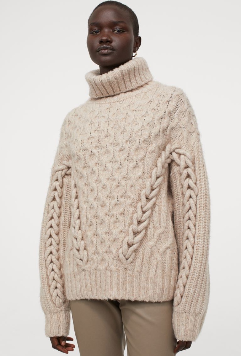 hm Cable knit polo neck jumper